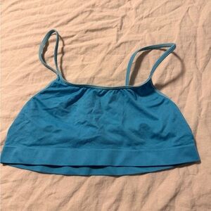 Blue Strappy Crop Top